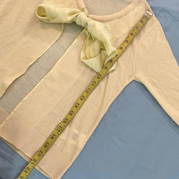 DKNY Lemon Silk with front bow tie 3/4 Sleeves - S NEW - Picture 8 of 12